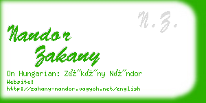 nandor zakany business card